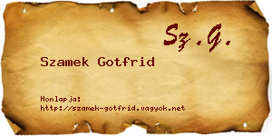 Szamek Gotfrid névjegykártya